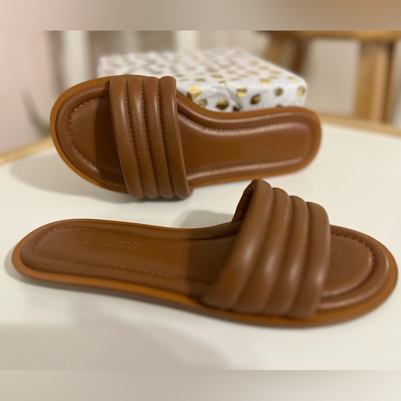 J. Crew Brown Sorrento Padded Leather Sandals Slides - Size 5 - Picture 4 of 11